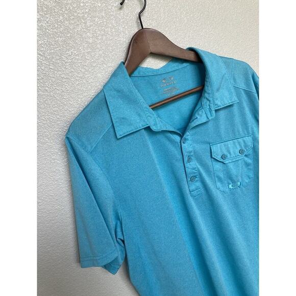 Oakley Mens Bright Blue Golf Polo size XL regular fit short sleeve casual - Picture 2 of 5